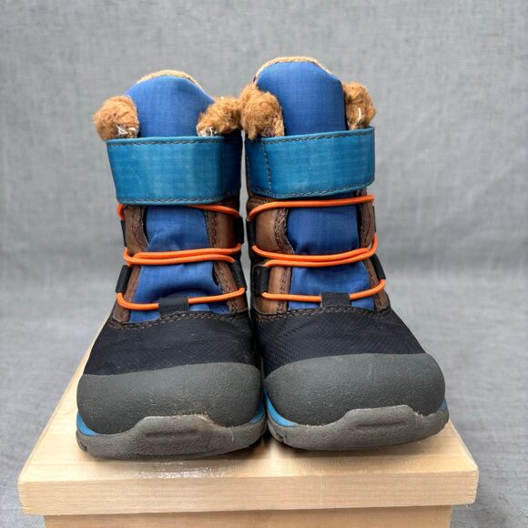 See Kai Run Gilman Boots Brown Blue Snow Rain Boots Waterproof Insulated Boys 9 - Picture 3 of 10